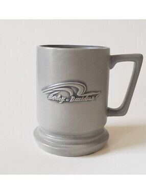 HARLEY-DAVIDSON Embossed Mug Cement Grey Motorcycle H-D